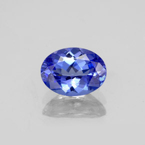 Tanzanite bleue naturelle coupe ovale, 1,30 ct, VVS