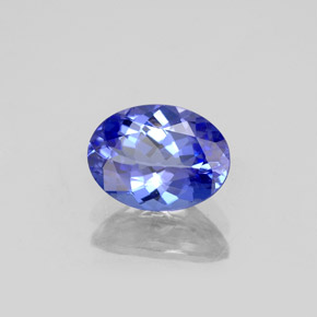 Tanzanite bleue naturelle coupe ovale, 1,30 ct, VVS