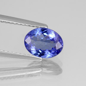 Tanzanite bleue naturelle coupe ovale, 1,26 ct, VS