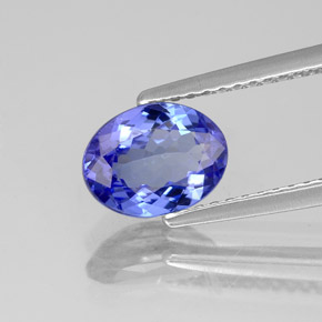 Tanzanite bleue naturelle coupe ovale, 1,26 ct, VS