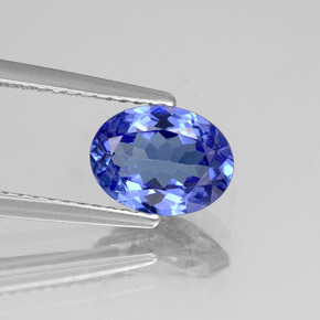 Tanzanite bleue naturelle coupe ovale, 1,38 ct, VVS-VS