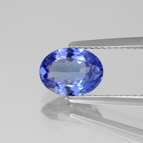 Tanzanite bleue naturelle coupe ovale, 1,38 ct, VVS-VS