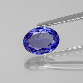 Tanzanite bleue naturelle coupe ovale, 1,13 ct, VVS