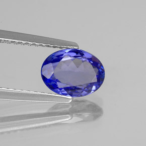 Tanzanite bleue naturelle coupe ovale, 1,13 ct, VVS