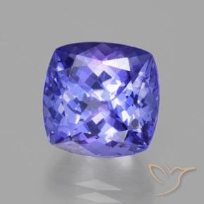 Tanzanite Bleu violet intense naturelle Coussin, 12.03 ct, VS