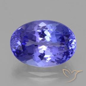 10.52ct Naturel Bleu violet intense Tanzanite, ovale, VVS