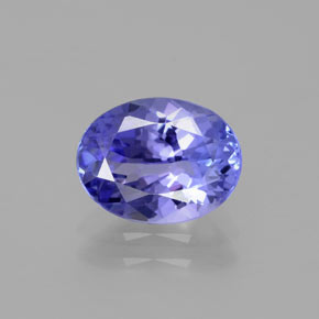 Tanzanite bleue naturelle coupe ovale, 1,86 ct, VVS