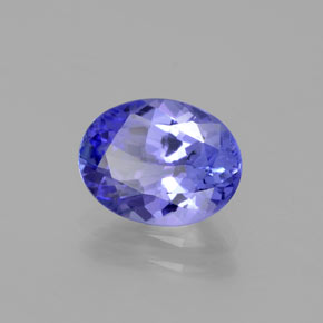 Tanzanite bleue naturelle coupe ovale, 1,86 ct, VVS