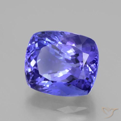 Tanzanite Bleu violet intense naturelle Coussin, 7.98 ct, VVS-VS