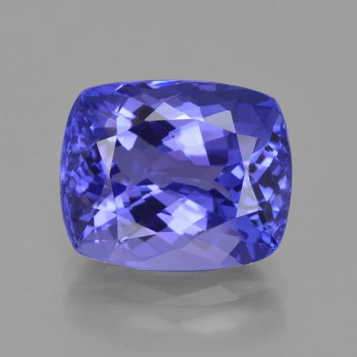 Tanzanite bleu violet intense naturelle coupe coussin, 6,92 ct, VVS