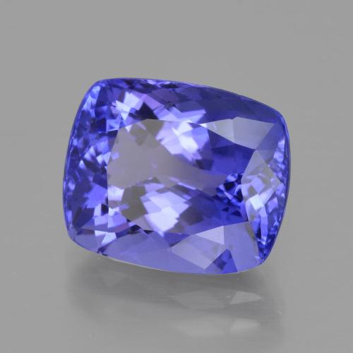 Tanzanite bleu violet intense naturelle coupe coussin, 6,92 ct, VVS