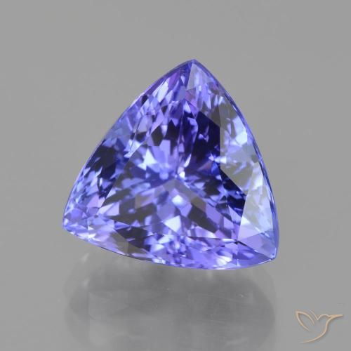 Tanzanite Bleu violet intense naturelle Trillion, 6.83 ct, VVS-VS
