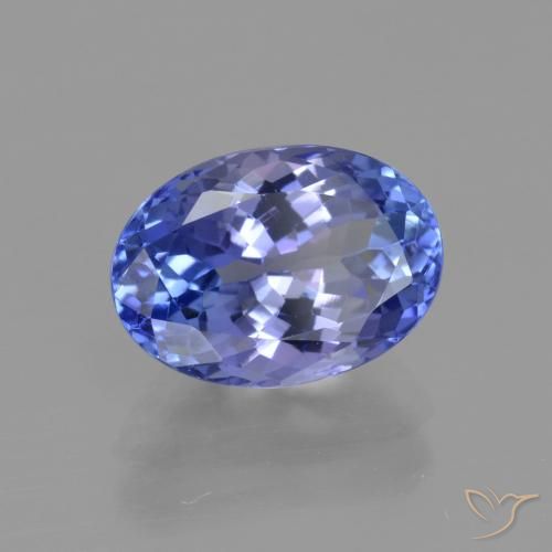 Tanzanite bleue naturelle coupe ovale, 3,22 ct, VVS