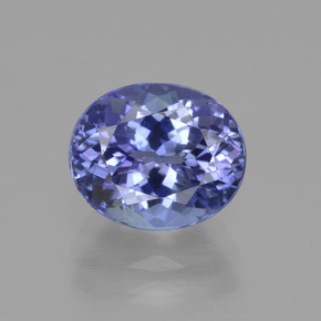 Tanzanite bleue naturelle coupe ovale, 3,48 ct, VVS