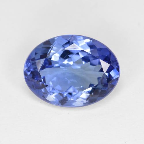Tanzanite bleue naturelle coupe ovale, 3,96 ct, VS-SI