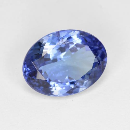 Tanzanite bleue naturelle coupe ovale, 3,96 ct, VS-SI