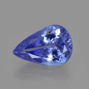 Tanzanite bleue naturelle en forme de poire, 3,07 ct, VVS