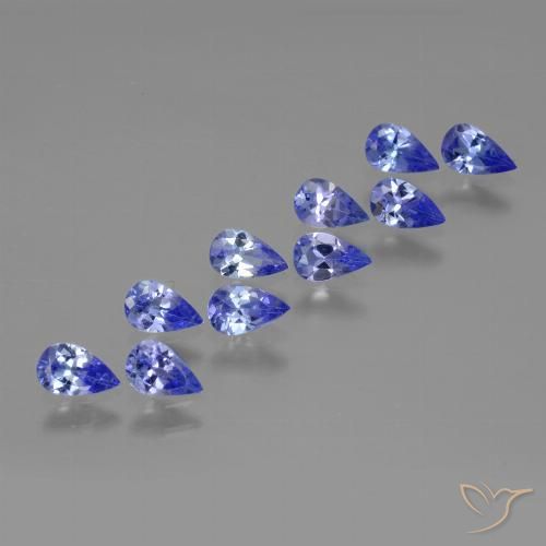 2.15ctw Naturel Violet foncé Bleu Tanzanite, En forme de poire, VS