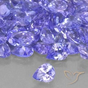 Tanzanite Violet Bleu naturelle En forme de poire, 0.30 ct, VVS-VS