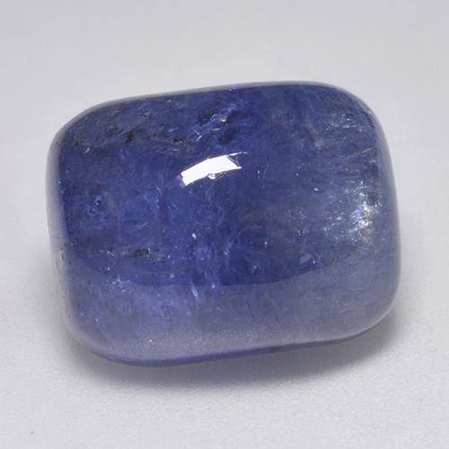Tanzanite bleue naturelle coupe coussin, 18,34 ct, translucide