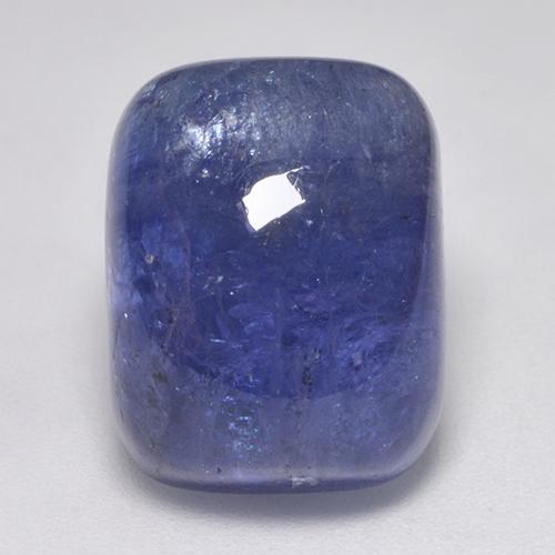 Tanzanite bleue naturelle coupe coussin, 18,34 ct, translucide