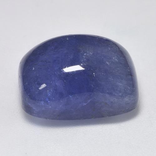 Tanzanite bleue naturelle coupe coussin, 18,34 ct, translucide