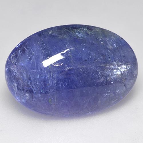 Tanzanite bleue naturelle coupe ovale, 18,74 ct, translucide