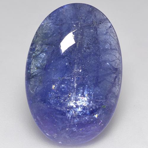 Tanzanite bleue naturelle coupe ovale, 18,74 ct, translucide