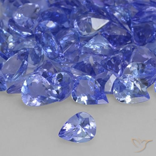 Tanzanite Bleu moyen naturelle En forme de poire, 0.30 ct, VVS-VS
