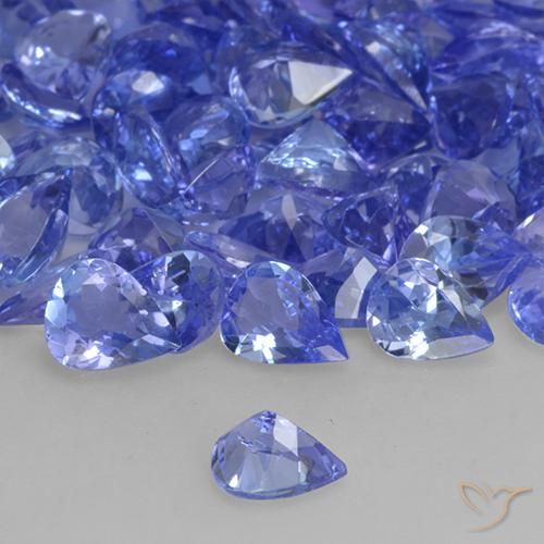 Tanzanite Bleu moyen naturelle En forme de poire, 0.30 ct, VVS-VS