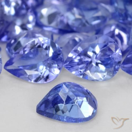 Tanzanite Bleu intense naturelle En forme de poire, 0.29 ct, VS