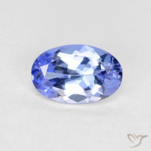 Tanzanite bleue naturelle coupe ovale, 0,51 ct, VS