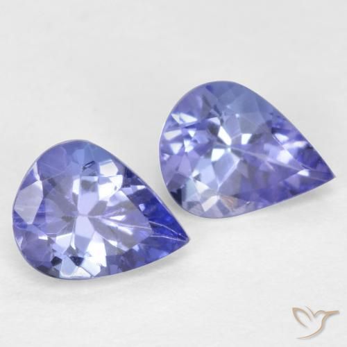0.60ctw Naturel Bleu violet intense Tanzanite, En forme de poire, VVS-VS