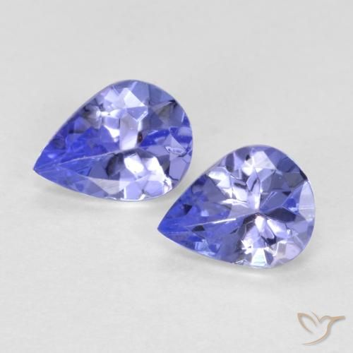 0.54ctw Naturel Bleu violet intense Tanzanite, En forme de poire, VVS-VS