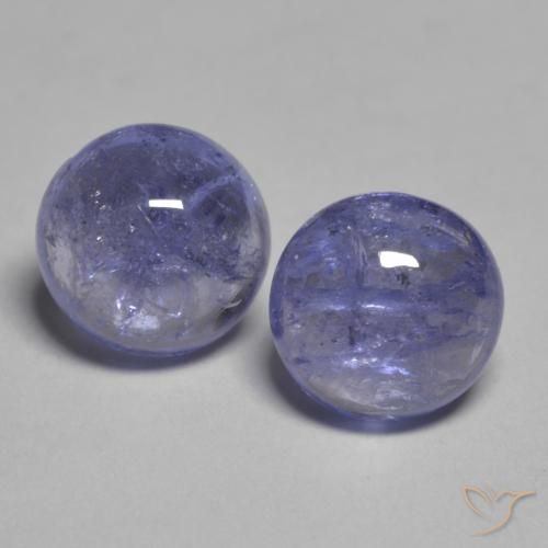 1.90ctw Naturel Violet bleuâtre Tanzanite, Tour, Transparent