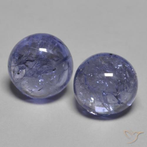 2.17ctw Naturel Bleu argenté Tanzanite, Tour, Transparent