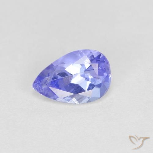 Tanzanite Violet Bleu naturelle En forme de poire, 0.42 ct, VS