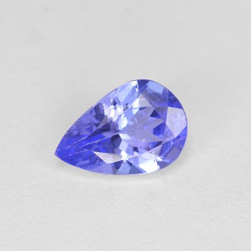 Tanzanite bleue naturelle en forme de poire, 0,45 ct, VS