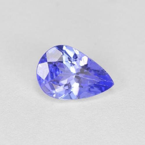 Tanzanite bleue naturelle en forme de poire, 0,45 ct, VS