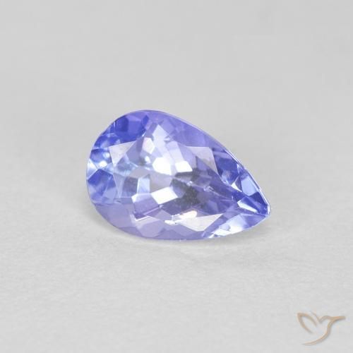 Tanzanite Bleu moyen naturelle En forme de poire, 0.46 ct, VVS-VS