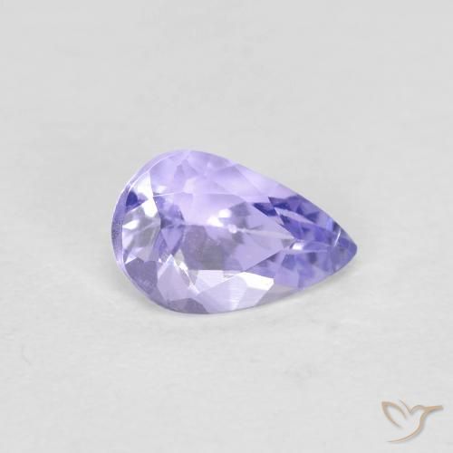 Tanzanite Bleu clair naturelle En forme de poire, 0.44 ct, VVS-VS
