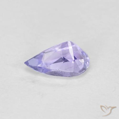 Tanzanite Bleu clair naturelle En forme de poire, 0.44 ct, VVS-VS