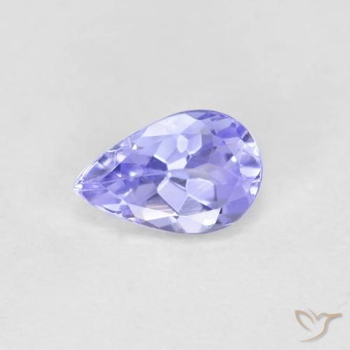 Tanzanite Bleu clair naturelle En forme de poire, 0.42 ct, VVS-VS