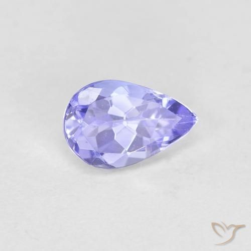 Tanzanite Bleu clair naturelle En forme de poire, 0.42 ct, VVS-VS
