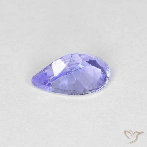 Tanzanite Bleu clair naturelle En forme de poire, 0.42 ct, VVS-VS