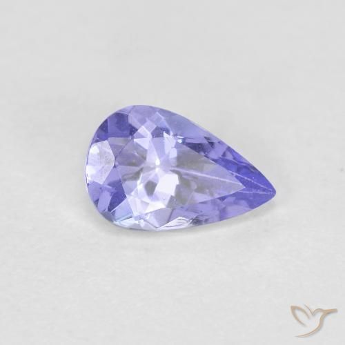 Tanzanite Bleu clair naturelle En forme de poire, 0.41 ct, VVS-VS