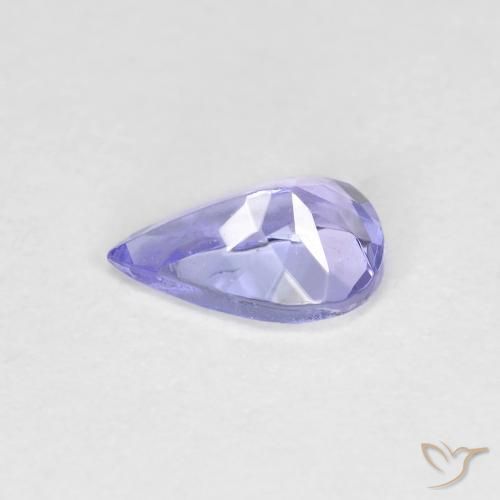 Tanzanite Bleu clair naturelle En forme de poire, 0.41 ct, VVS-VS