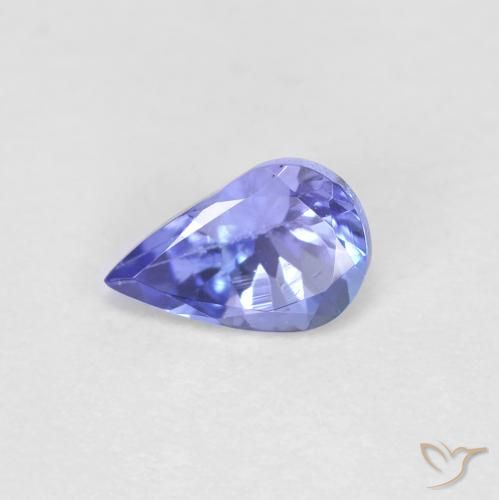 Tanzanite Bleu violet intense naturelle En forme de poire, 0.42 ct, VVS-VS