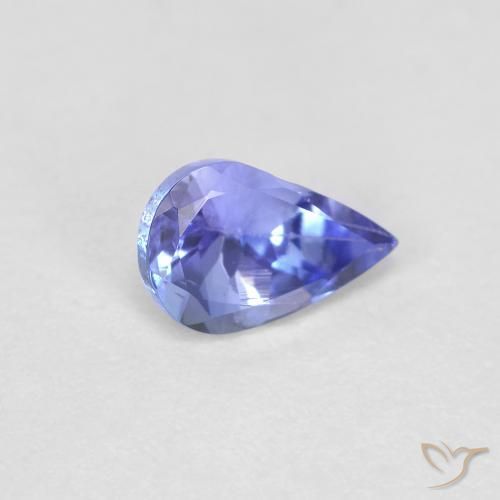 Tanzanite Bleu violet intense naturelle En forme de poire, 0.42 ct, VVS-VS