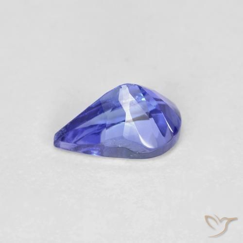 Tanzanite Bleu violet intense naturelle En forme de poire, 0.42 ct, VVS-VS